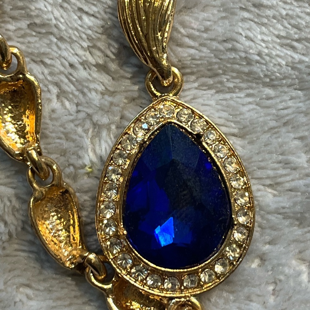 Blue and Gold Vintage-Inspired Bracelet